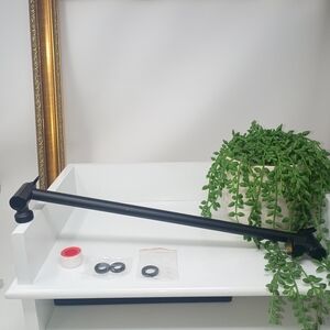 Black Metal Towel Bar Rod - Single Arm